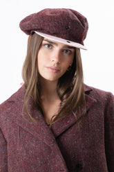 MERLOT TWEED CAP