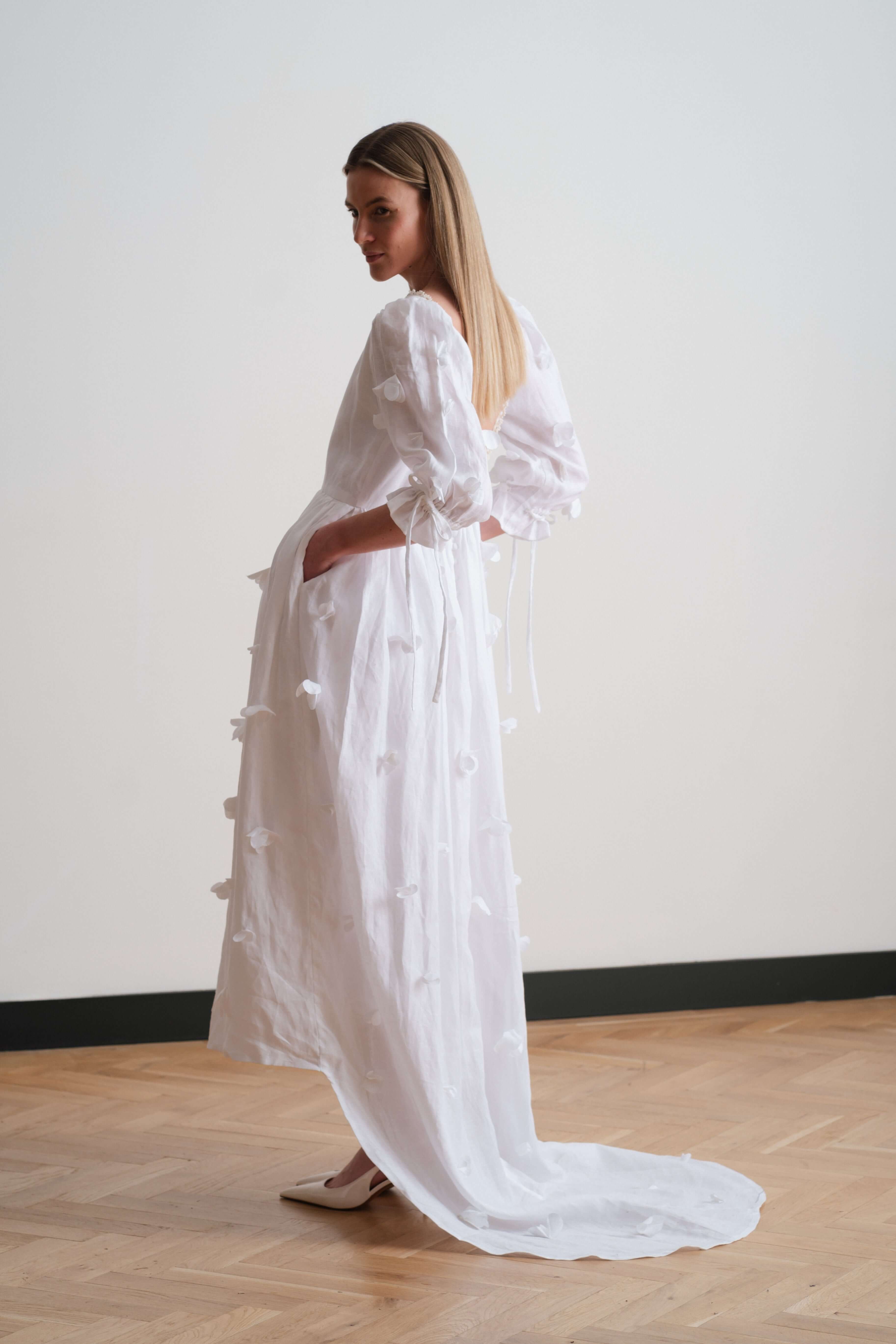 Grace Dress | Heirloom Linen Wedding Dress | Kindred of Ireland Grace Dress | Heirloom Linen Wedding Dress | Kindred of Ireland