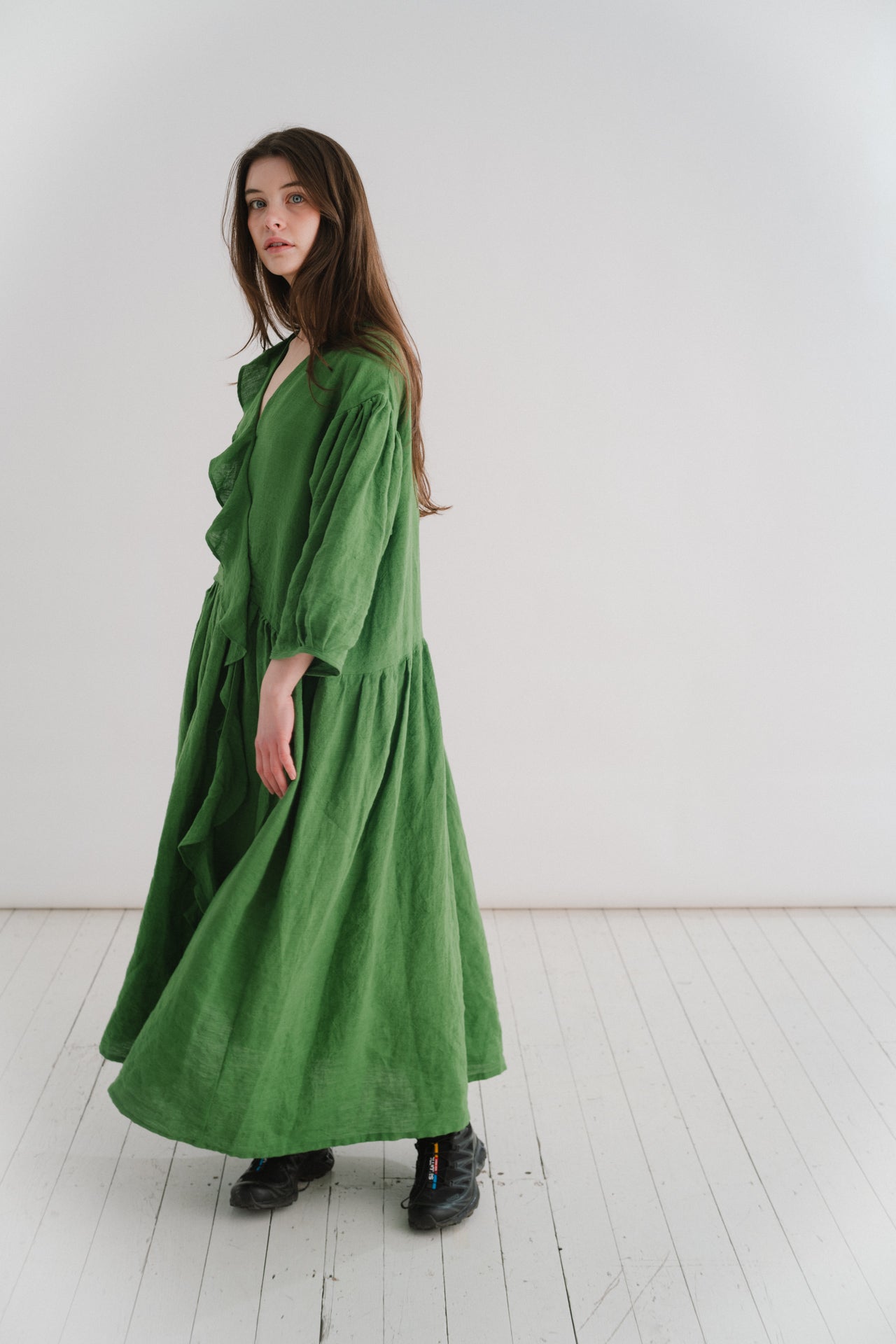 THE STELLA DRESS | Our Stella dress is a new shape for Spring Summer. Easy to wear in her simplicity and WEARABILITY, yet makes a bold statement with her colour and interesting cut. Like many of our pieces, she can be worn two ways - V neck to the front o