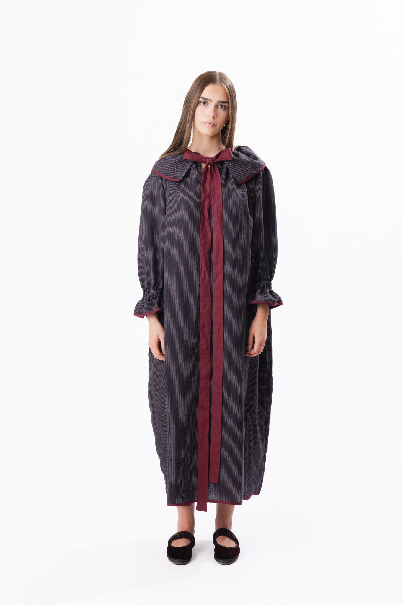 LULLABY NIGHTIE | NAVY PINSTRIPE