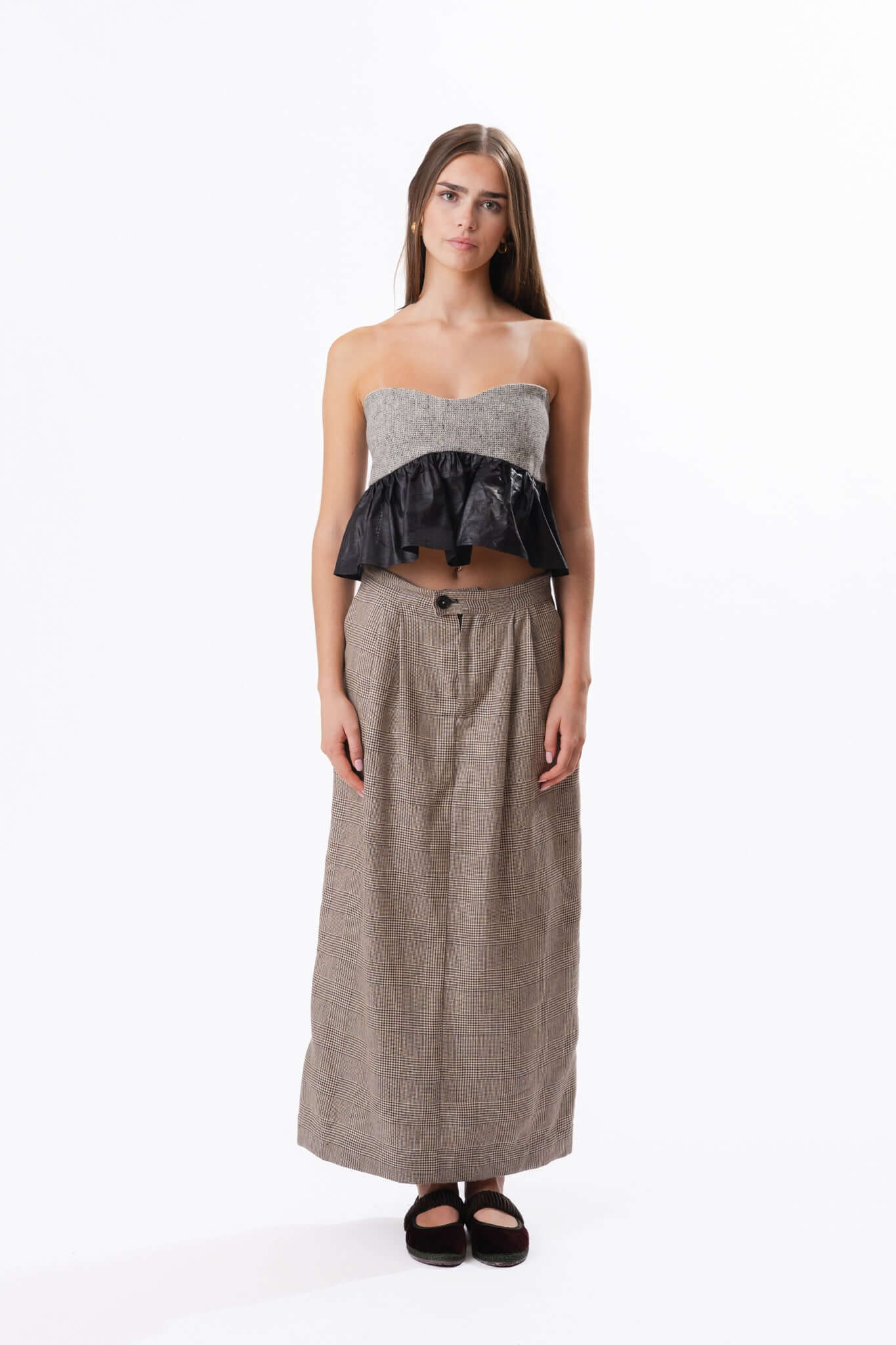 COLUMN SKIRT | CHECK