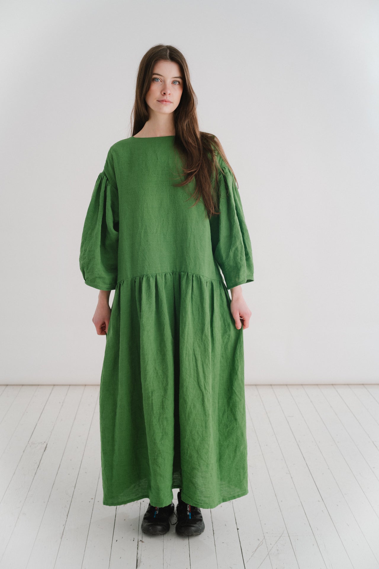 THE STELLA DRESS | Our Stella dress is a new shape for Spring Summer. Easy to wear in her simplicity and WEARABILITY, yet makes a bold statement with her colour and interesting cut. Like many of our pieces, she can be worn two ways - V neck to the front o