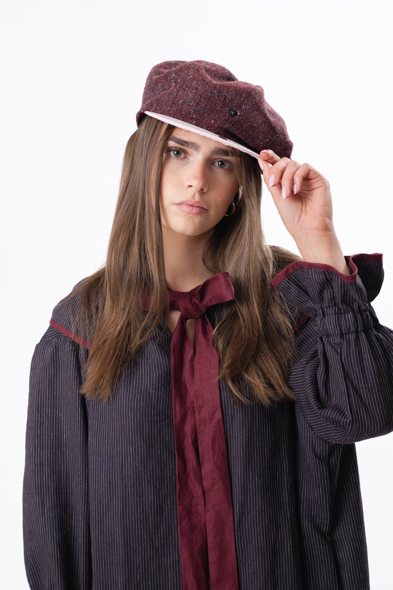 MERLOT TWEED CAP