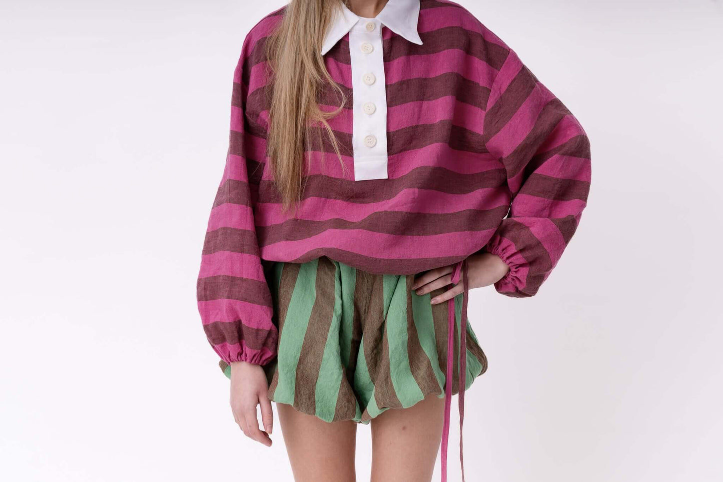 RUGBY SHIRT | PINK AND BROWN