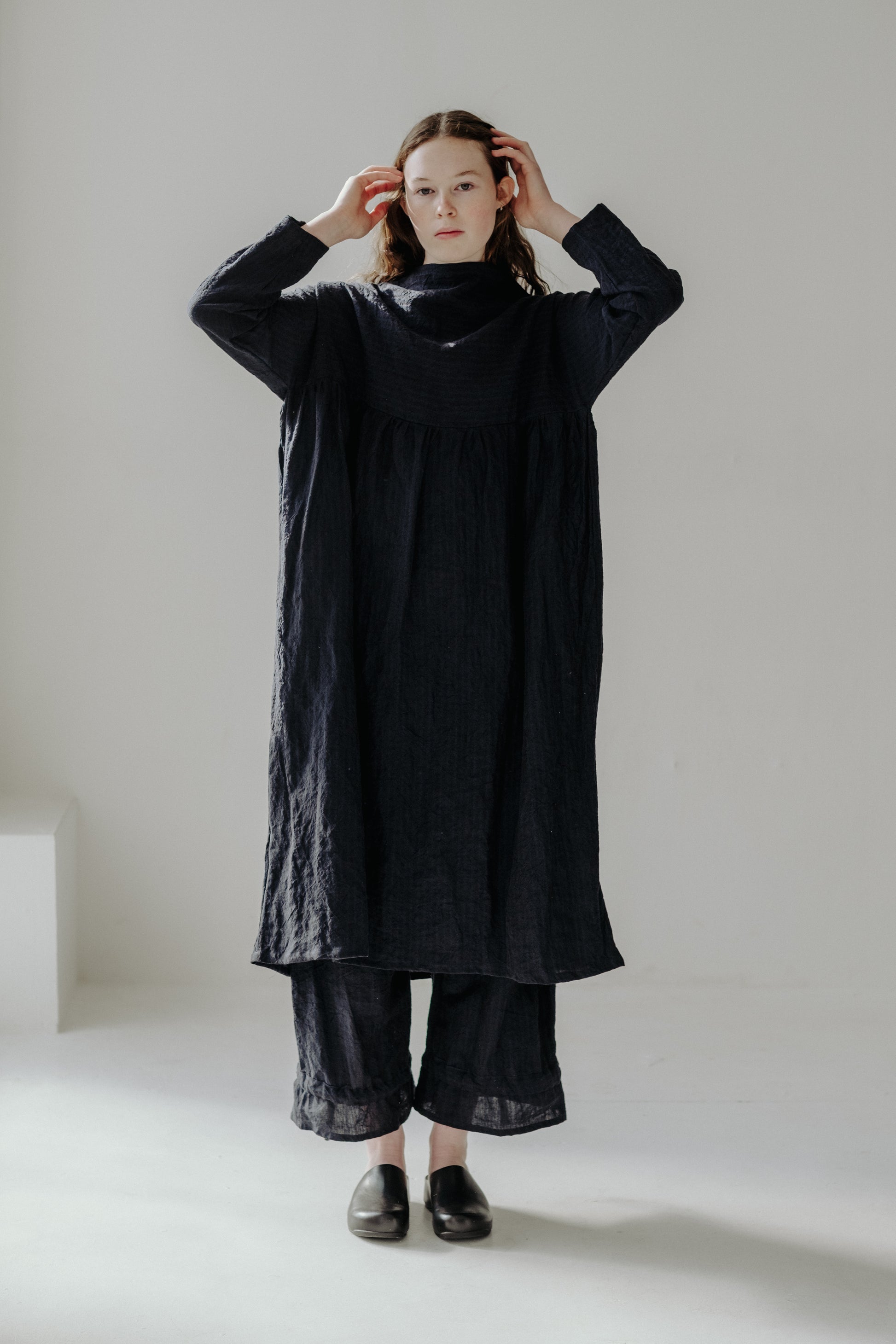 TILLIE DRESS | An effortless throw on that will feel right at home in a considered, every-day wardrobe. Tillie features a high neckline that sits elegantly across the neck- she can easily be dressed up or down and layered up for the colder months. Pair wi