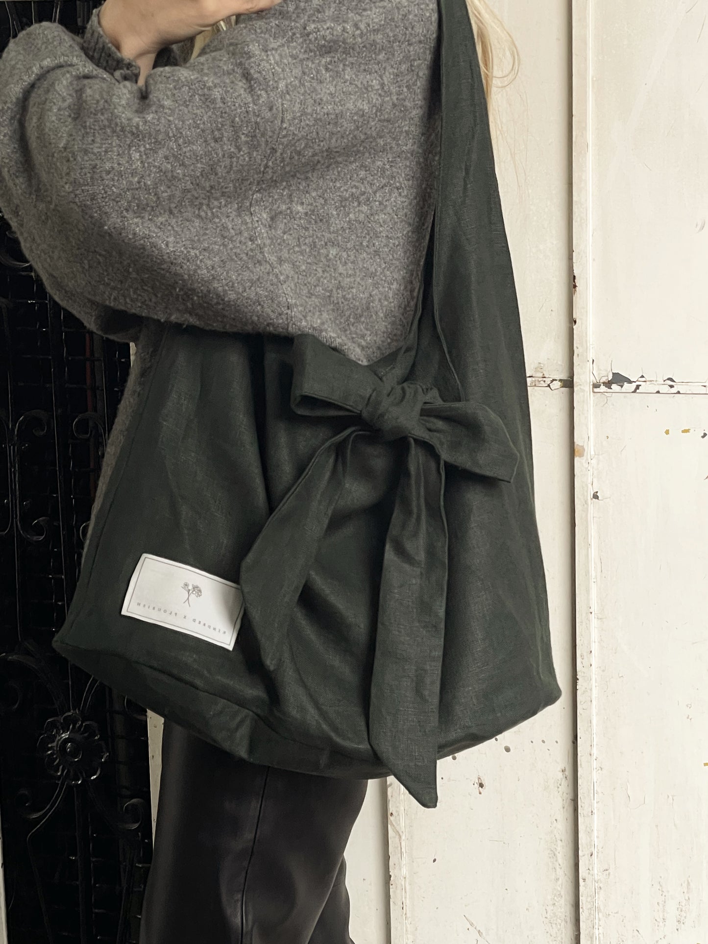 KINDRED x FLOURISH SHOPPER | This year to mark Anti-Slavery week, we have collaborated with our partner charity Flourish NI to create a new linen shopper - available in both forest green and patchwork. 'Being rescued from human trafficking is only the beg