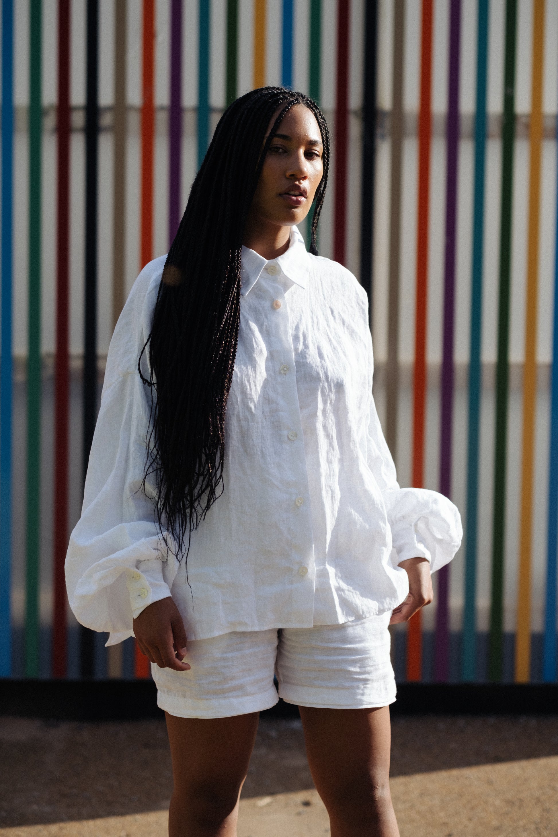 CADHLA | PEARL SET | Pajamas for the outdoors. Whether you’re lounging at home, by the pool, or nipping out for a coffee in the sunshine, our Cadhla linen loungewear set is what your wardrobe is crying out for. The Cadhla shirt can be worn on reverse with