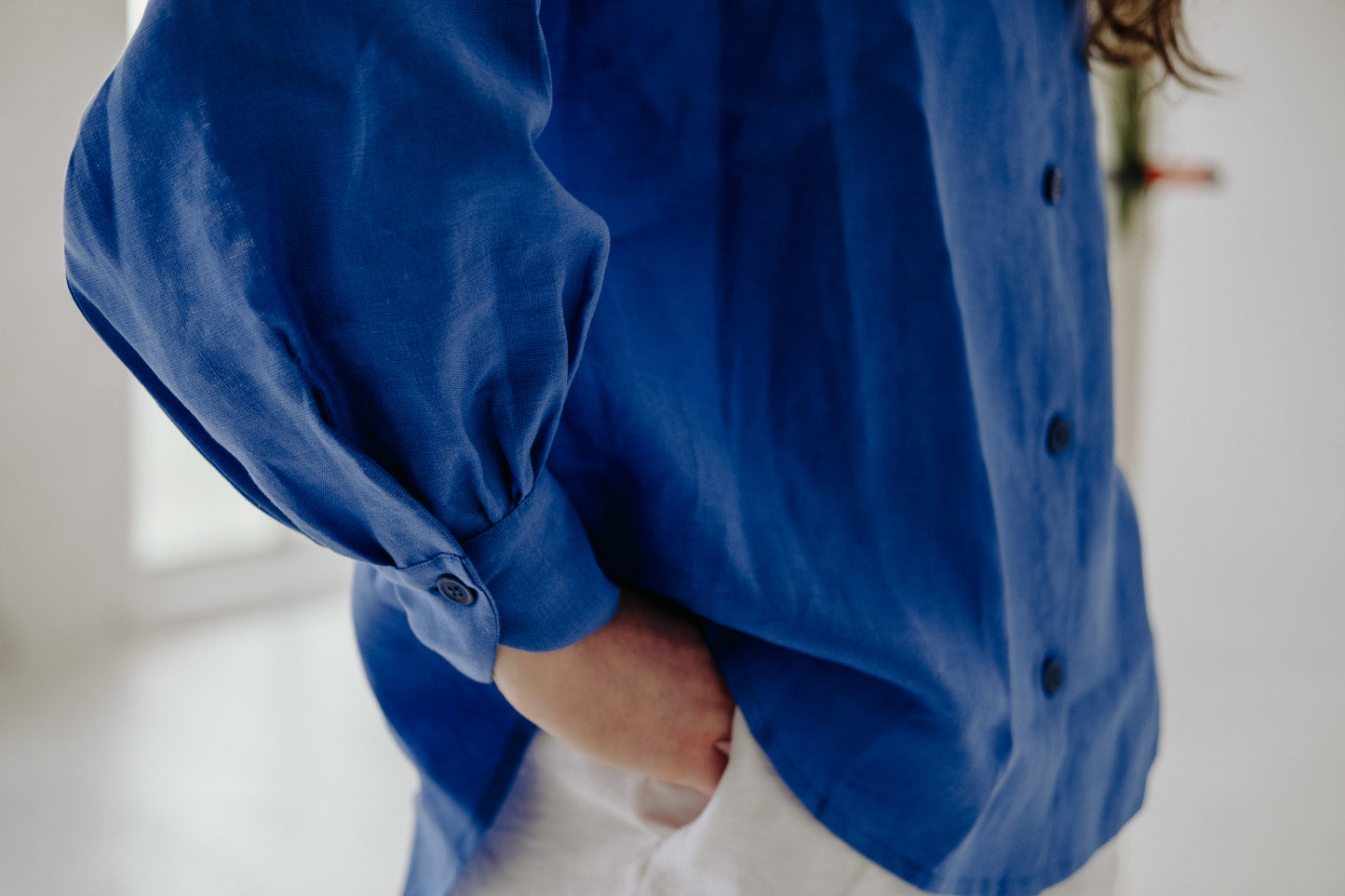 BLUEBELL BLOUSE | The summer blues we are okay with... Add a pop of colour to your summer wardrobe with our new Bluebell blouse. The sillouhette is a cross between our Willow and signature Cadhla blouse - loose and flowy with volumous sleeves and curved c