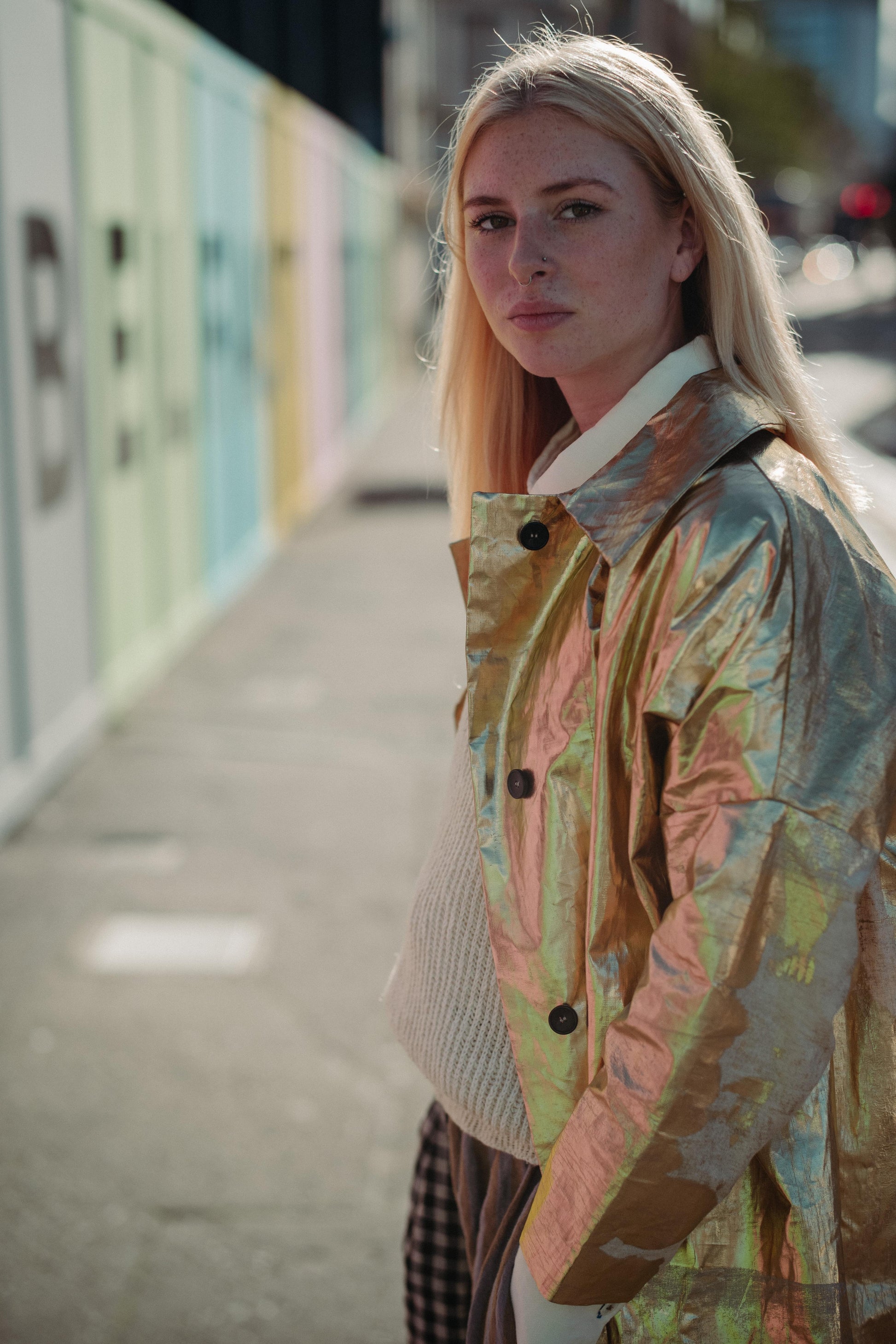 AMELIA TROUSERS | PATCHWORK | Our new patchwork amelia trousers with contrasting legs. Created with soft tumbled Irish linen in black/natural gingham and lavender/olive stripe. Oversized fit, elasticated waist and side seam pockets.