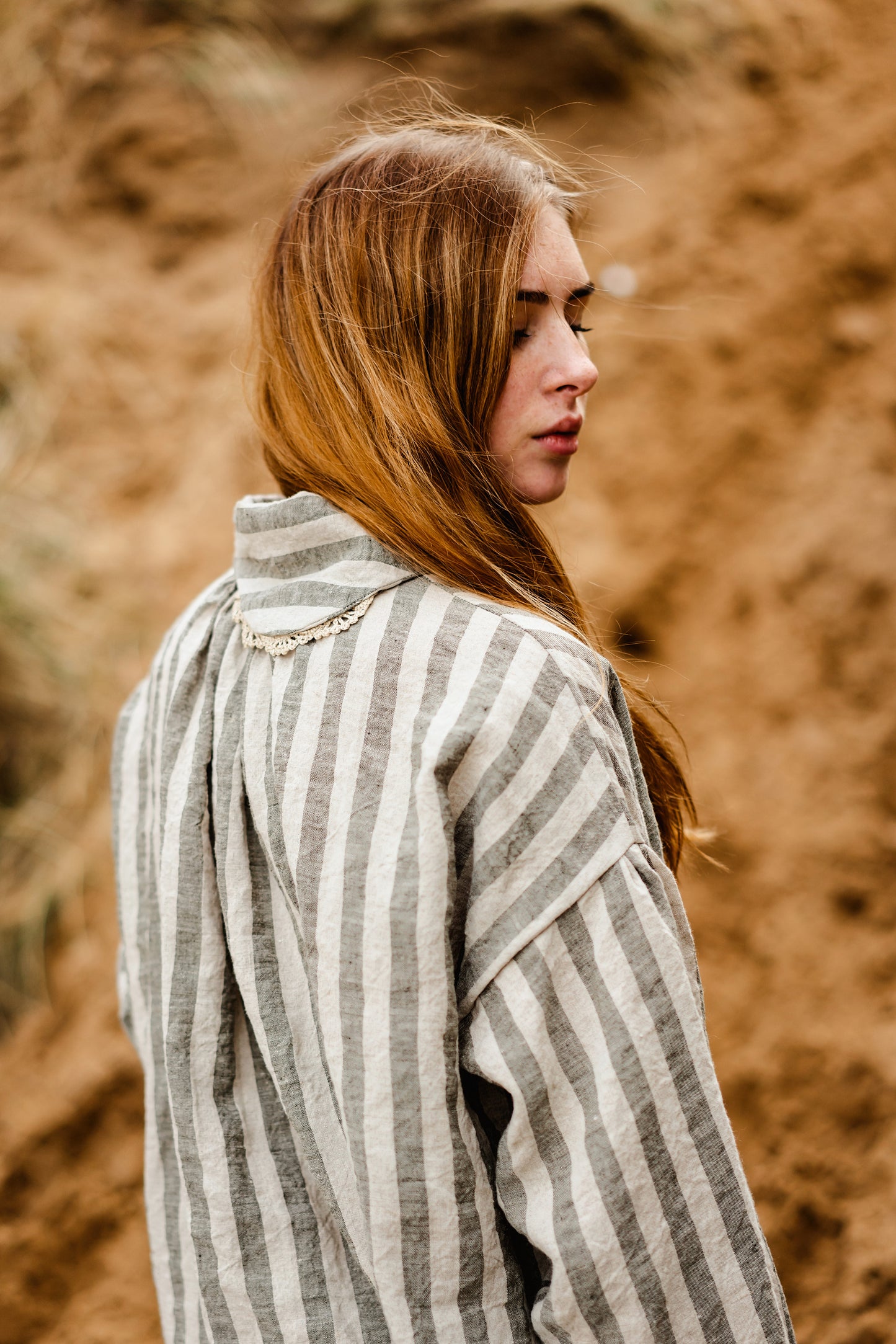 WILLOW BLOUSE | A truly special piece inspired by Irish tradition and craftsmanship The blouse features an asymetric collar detail at the back which can be made to order with or without the addition of irish crochet. The sleeves and back of the shirt have