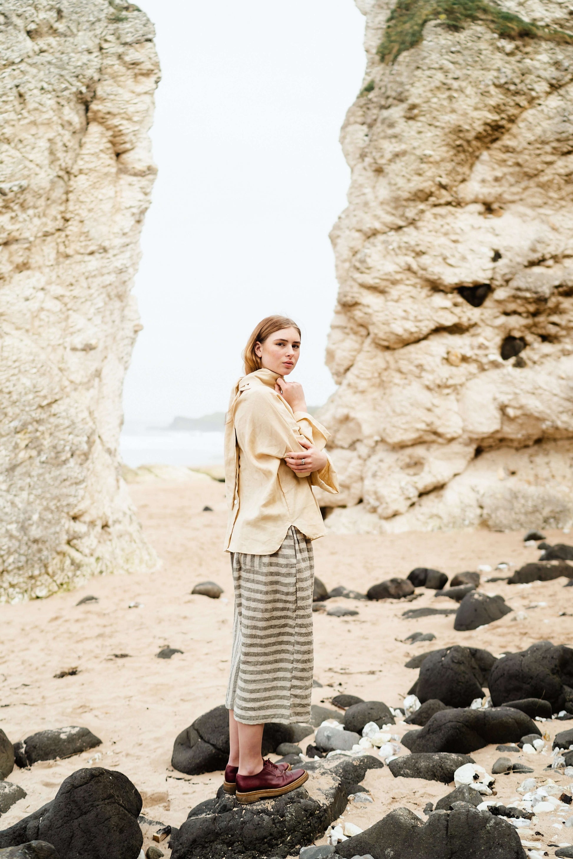 AMELIA TROUSERS | A fun and easy throw on trouser A relaxed, wide leg fit with elasticated waist, these are a real staple for Summer. The Amelia trousers are a classic wide leg fit. Featuring a play on stripe direction - they will add playfulness and fun