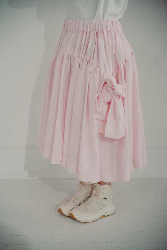 PINK TUTU | The linen tutu, now in the most whimsical, pretty pink - because no one ever really grows up enough to not want to wear a tutu! Voluminous, romantic and feminine, the tutu features two gathered layers with an oversized bow in a luxurious dark