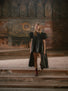 Bell Ringing Dress in Black Beetled Linen