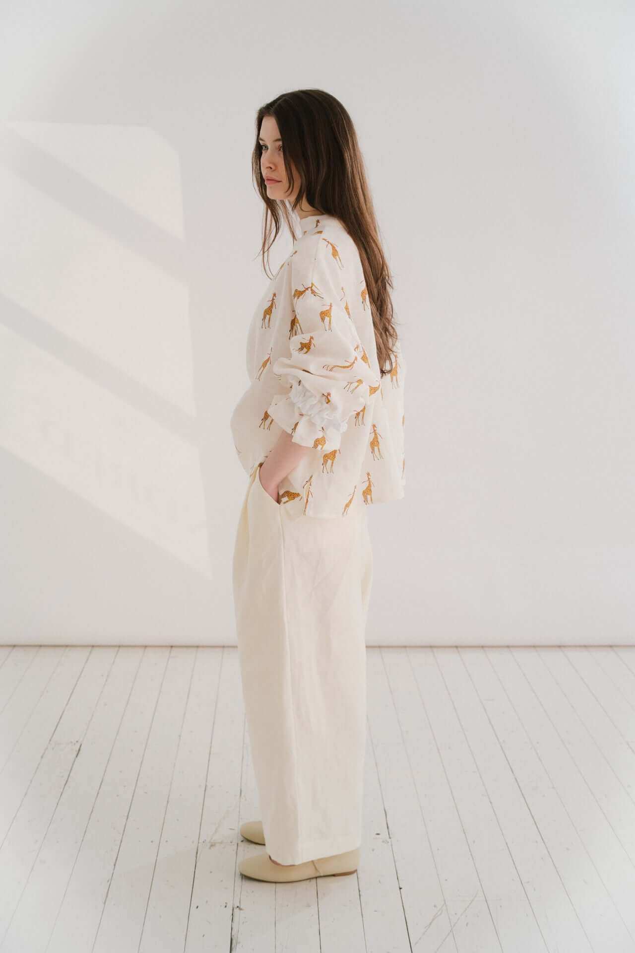 BOYFRIEND TROUSERS - TUSK | The Boyfriend Trouser - a new, more tailored piece for SS24. Cut with a dropped crotch and wide leg. Contrasted with a smart waistband and pleat detail, these are so wearable yet will make you feel really put together. They pai