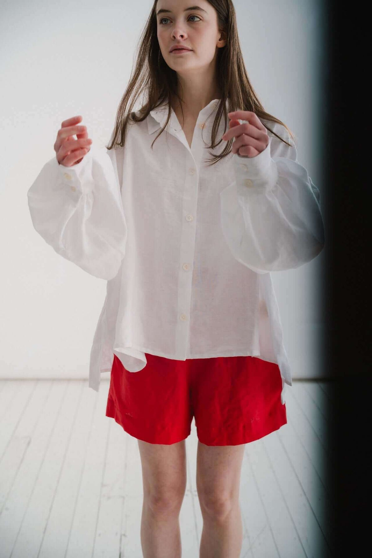 POPPY SHORTS | A simple yet bold statement in our Poppy shorts. For those days that you don’t want to think too much, but feel considered in your outfit choice. Pair with our Cadhla shirt or your favourite knitwear for an effortless summer look.