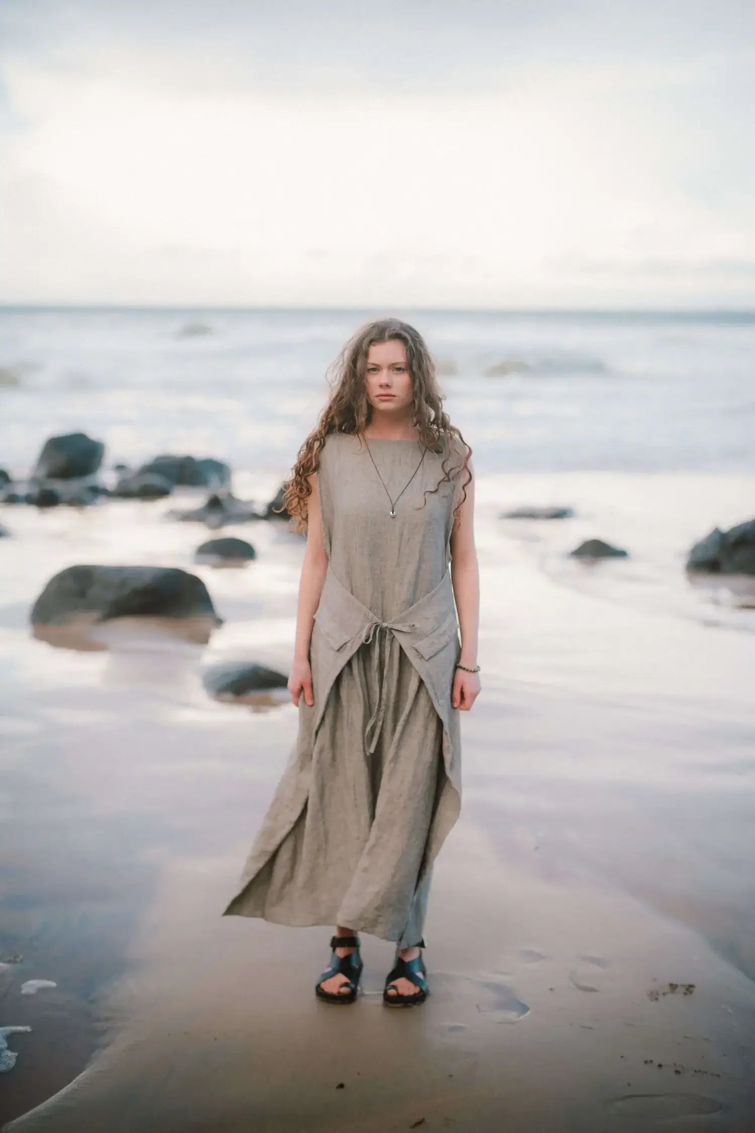irish linen dress fabric Kate Irish linen dress, limited edition embroidery