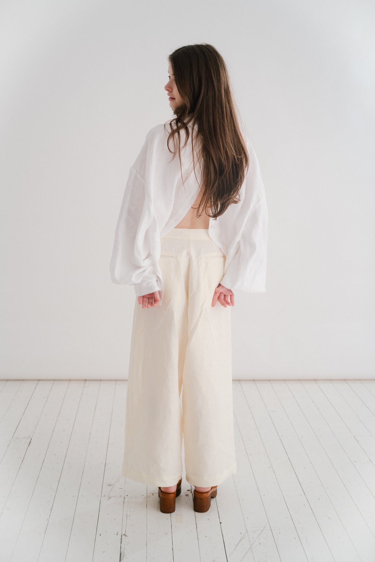 BOYFRIEND TROUSERS - TUSK | The Boyfriend Trouser - a new, more tailored piece for SS24. Cut with a dropped crotch and wide leg. Contrasted with a smart waistband and pleat detail, these are so wearable yet will make you feel really put together. They pai