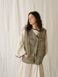 ASYMMETRIC TWEED GILET | GREY