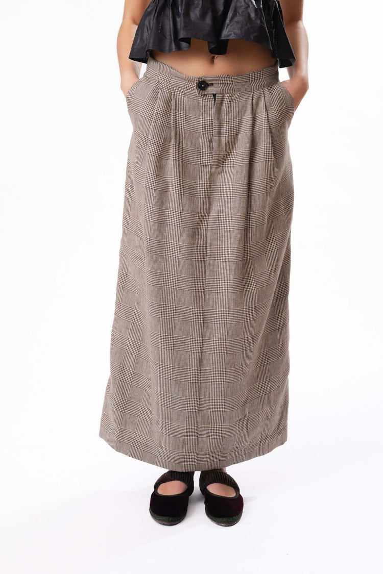 COLUMN SKIRT | CHECK