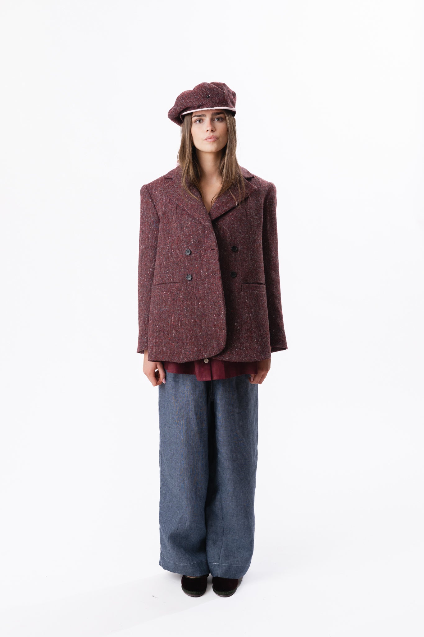 MERLOT TWEED CAP