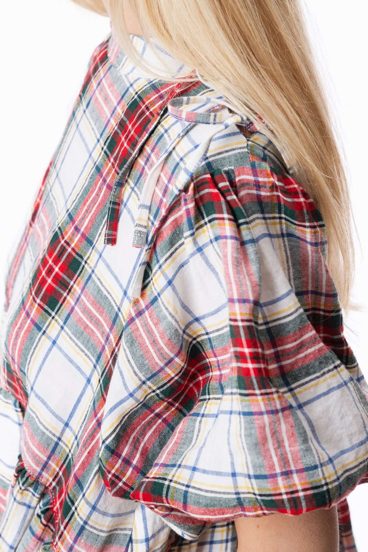 WHITE TARTAN ORLA DRESS