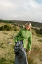 Inheritance Blazer in Shamrock; Beetled Bow Skirt in Slate