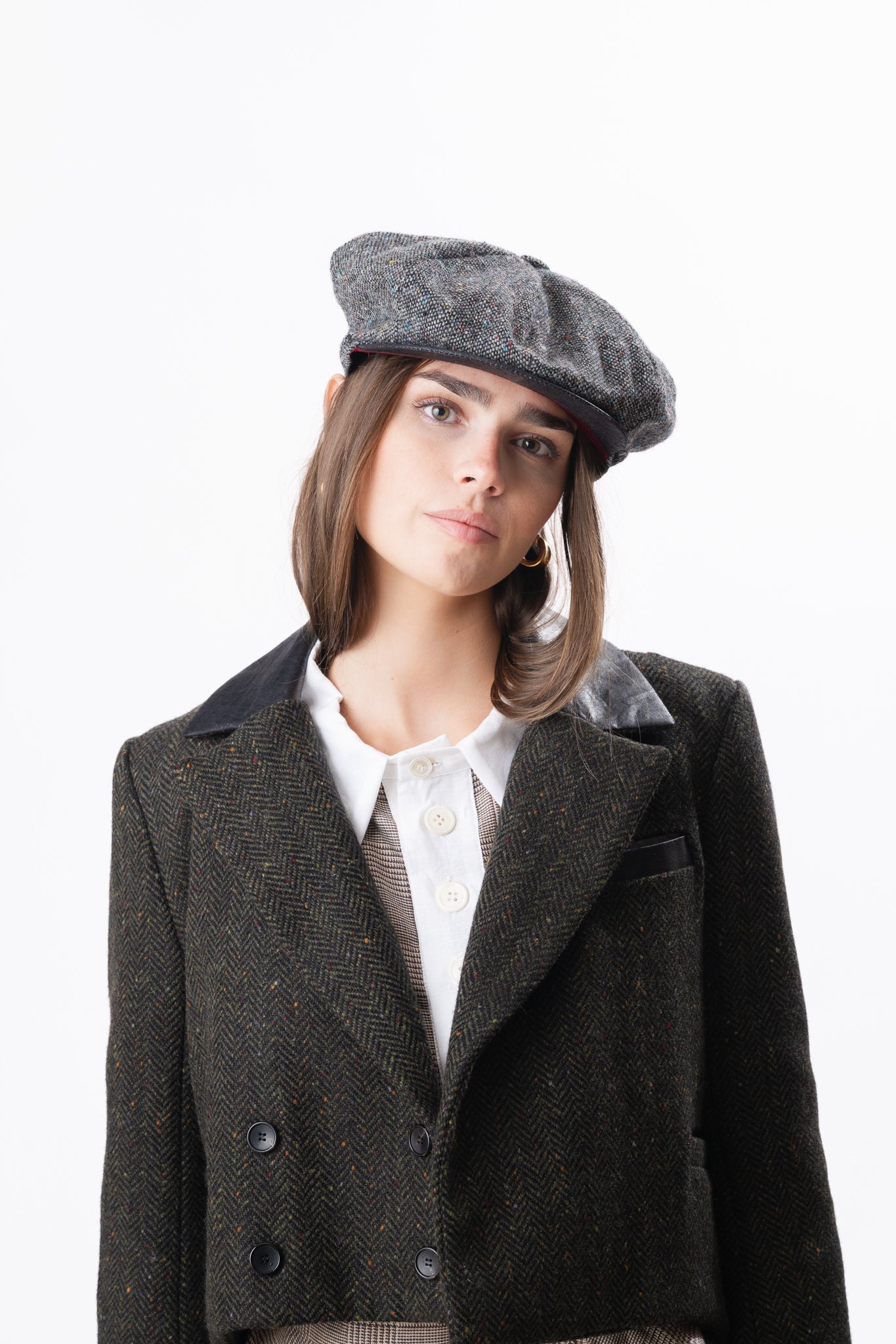 TWEED | BEETLED LINEN CAP