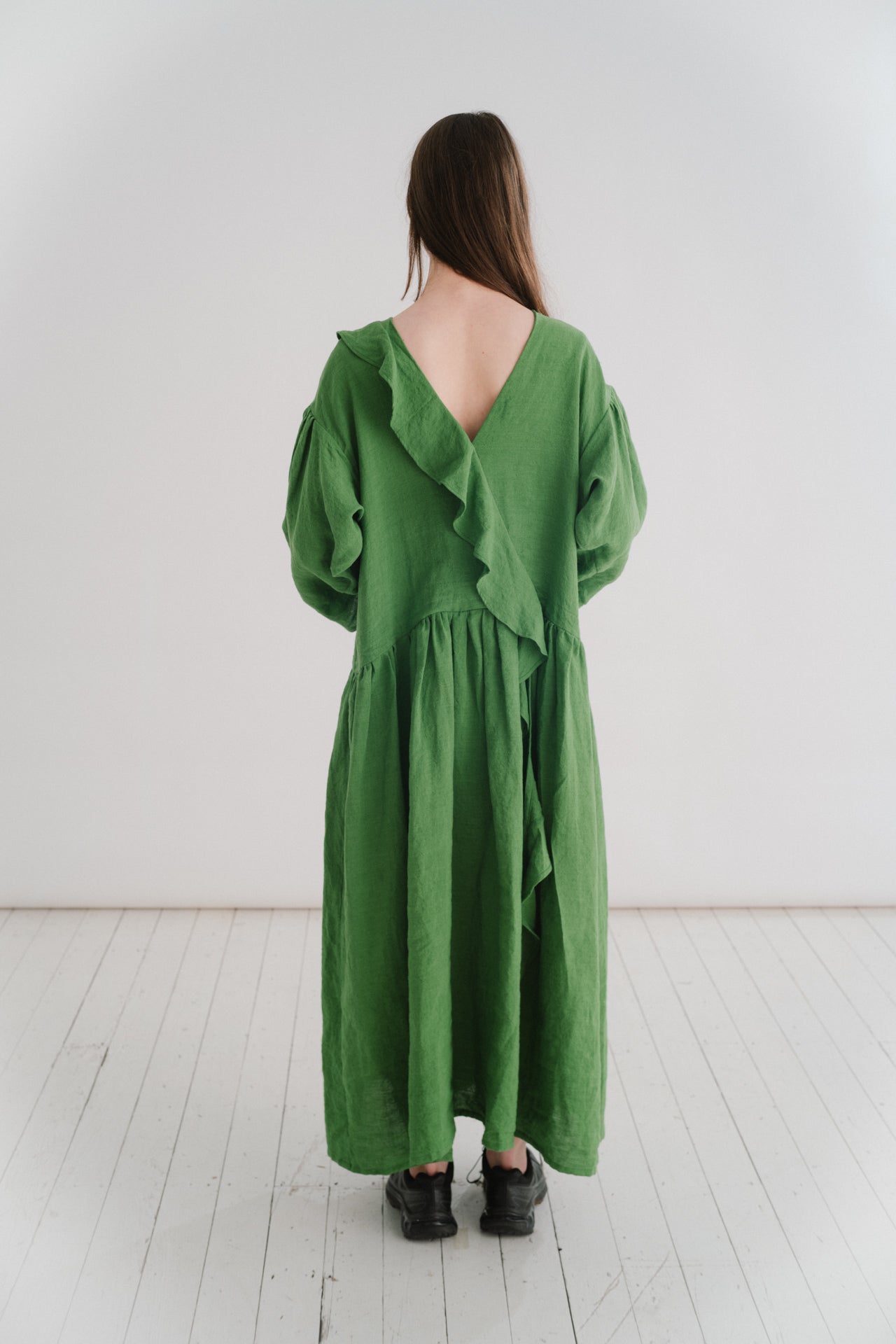 THE STELLA DRESS | Our Stella dress is a new shape for Spring Summer. Easy to wear in her simplicity and WEARABILITY, yet makes a bold statement with her colour and interesting cut. Like many of our pieces, she can be worn two ways - V neck to the front o