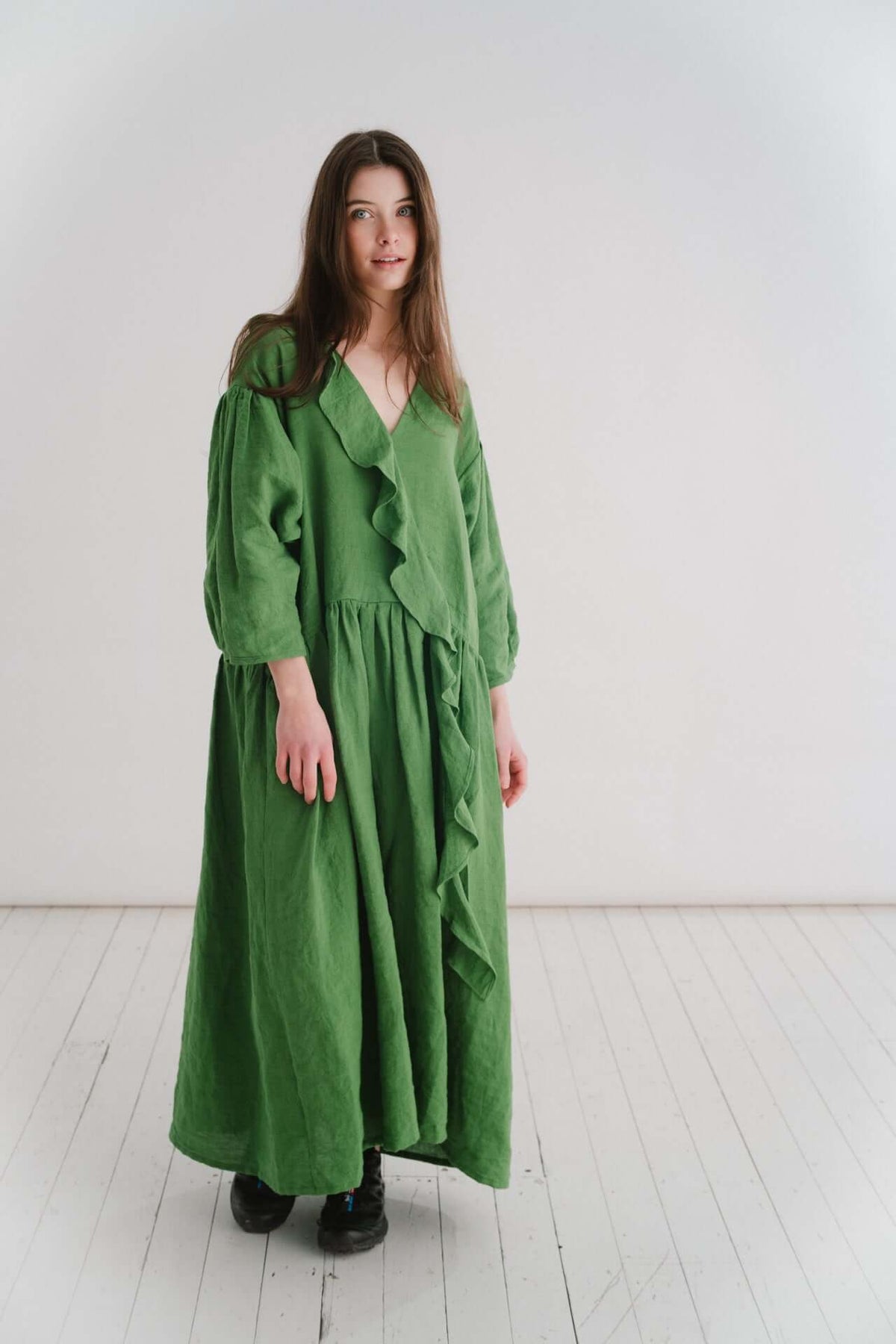 THE STELLA DRESS | Our Stella dress is a new shape for Spring Summer. Easy to wear in her simplicity and WEARABILITY, yet makes a bold statement with her colour and interesting cut. Like many of our pieces, she can be worn two ways - V neck to the front o