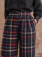 Amelia Trousers in Stained Glass linen, close-up of the elasticated waistband and side pocket.