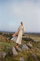 Inheritance Coat in Candlelight Tweed with Twinkle Tweed puff shorts, campaign photograph by Emma Kenny.