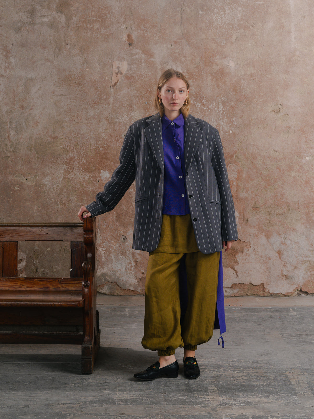 Temple Shirt; Off Duty Joggers in Army Washed linen; The Sunday Suit Jacket