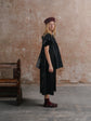 Bell Ringing Dress in black beetled linen