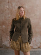 Inheritance Blazer in Brown; Puff Shorts in Twinkle Tweed