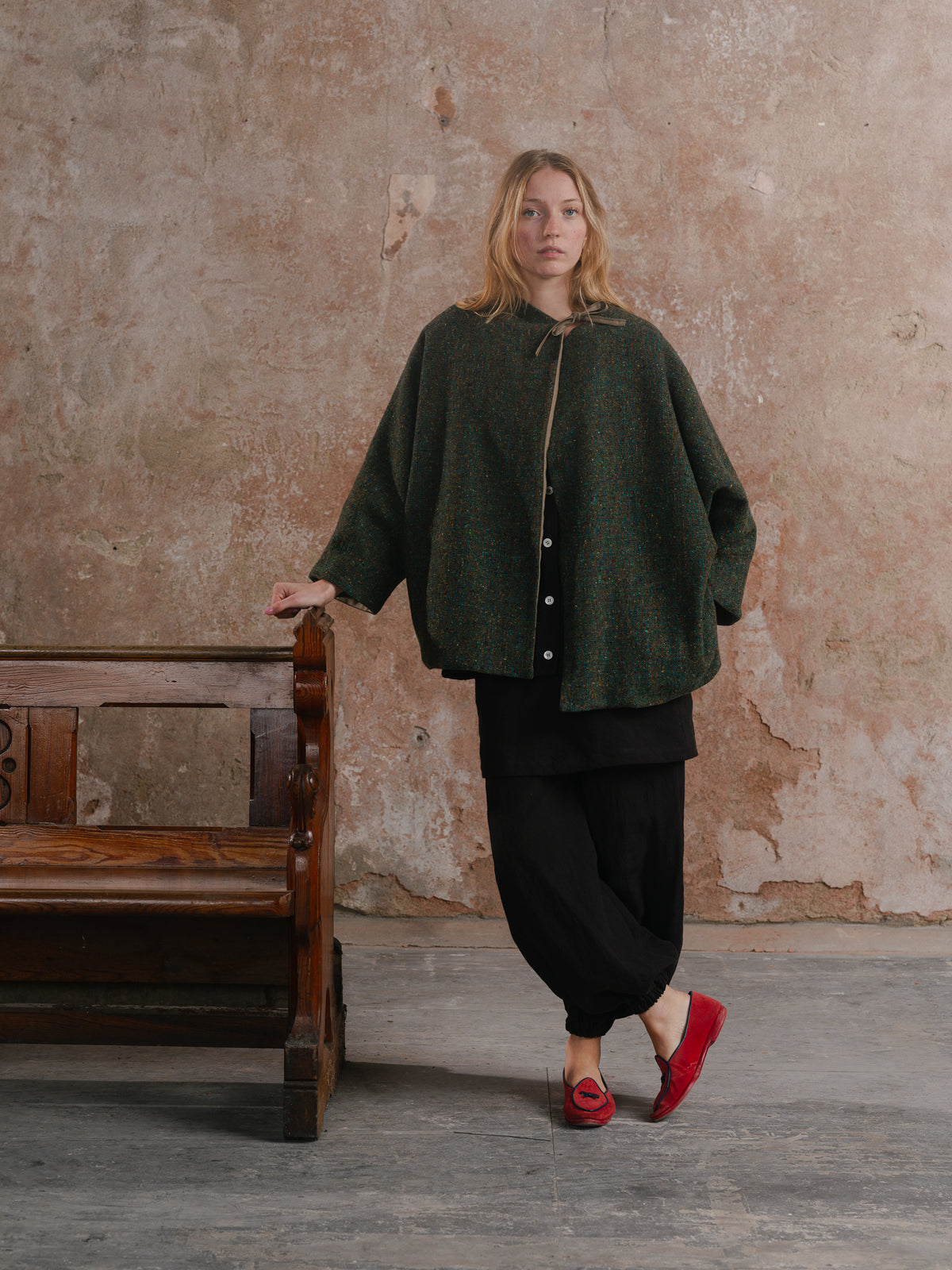 Off Duty Joggers in black; The Shawl in Mourne Tweed