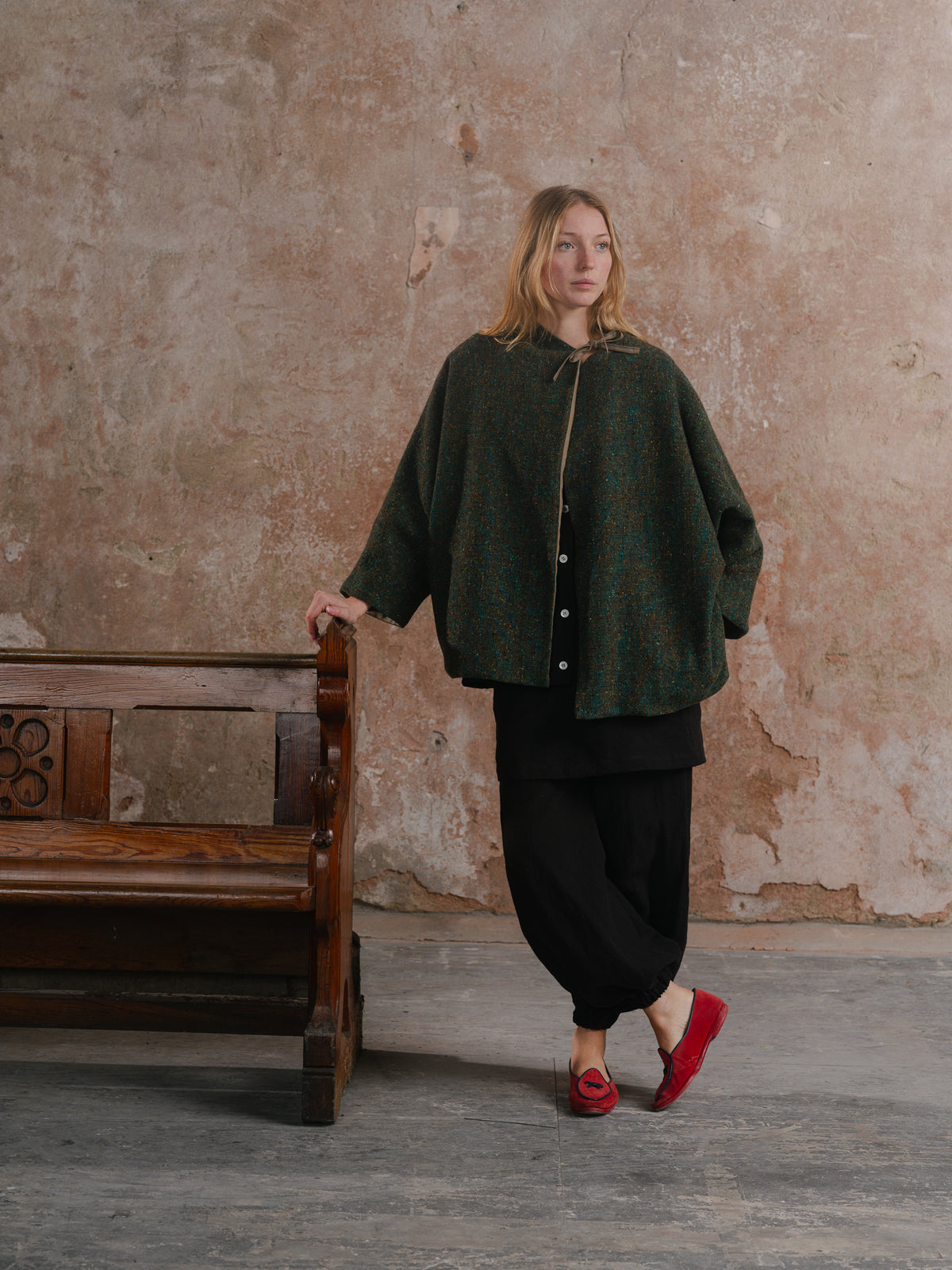 Off Duty Joggers in black; The Shawl in Mourne Tweed