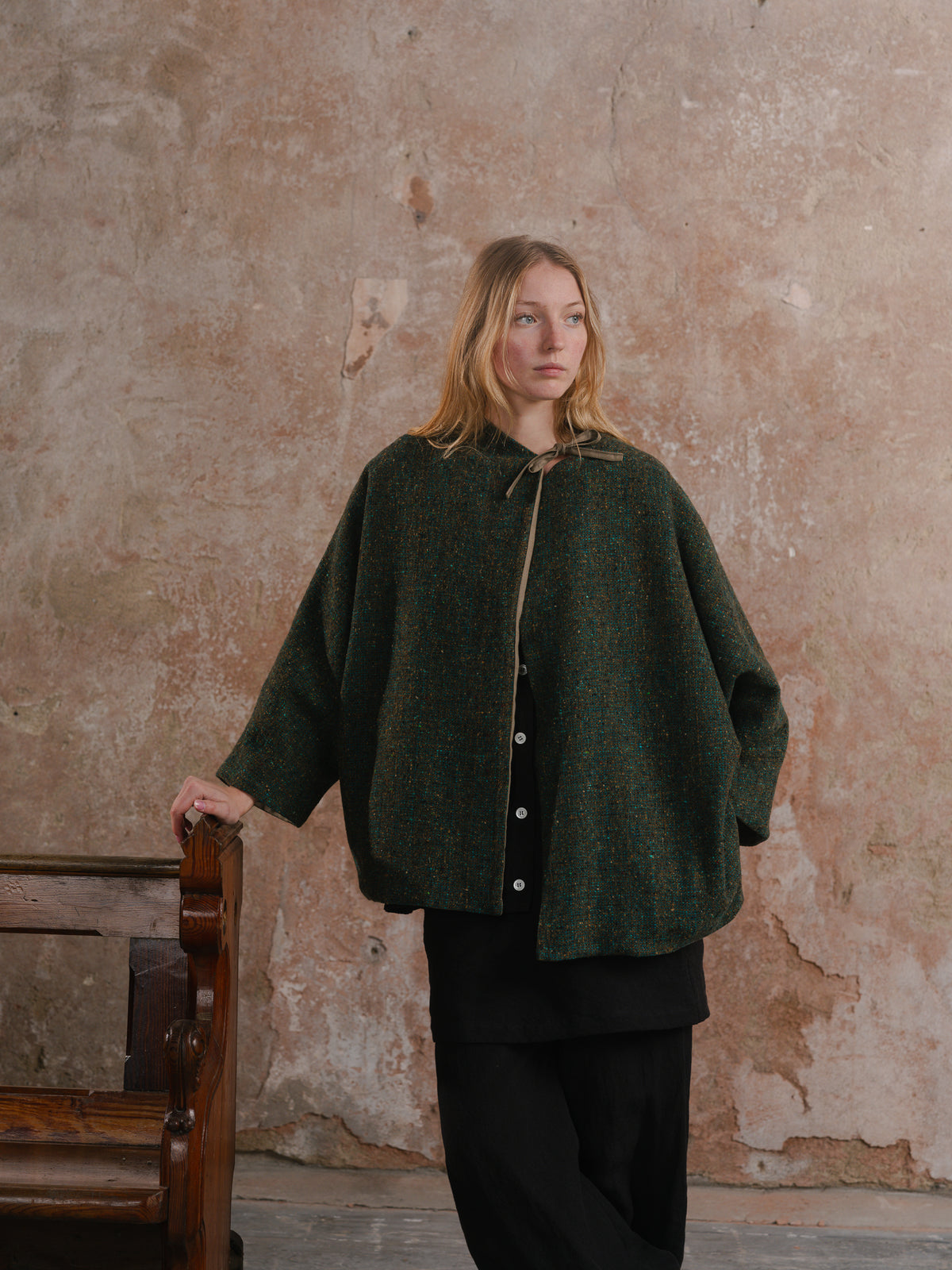 Off Duty Joggers in black; The Shawl in Mourne Tweed