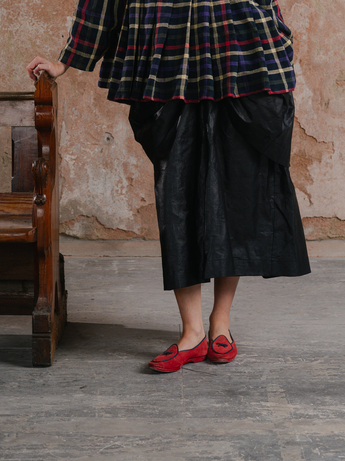 Beetled Bow Skirt in black