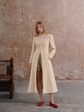 Inheritance Coat in Candlelight Tweed, full-length three-quarter front.