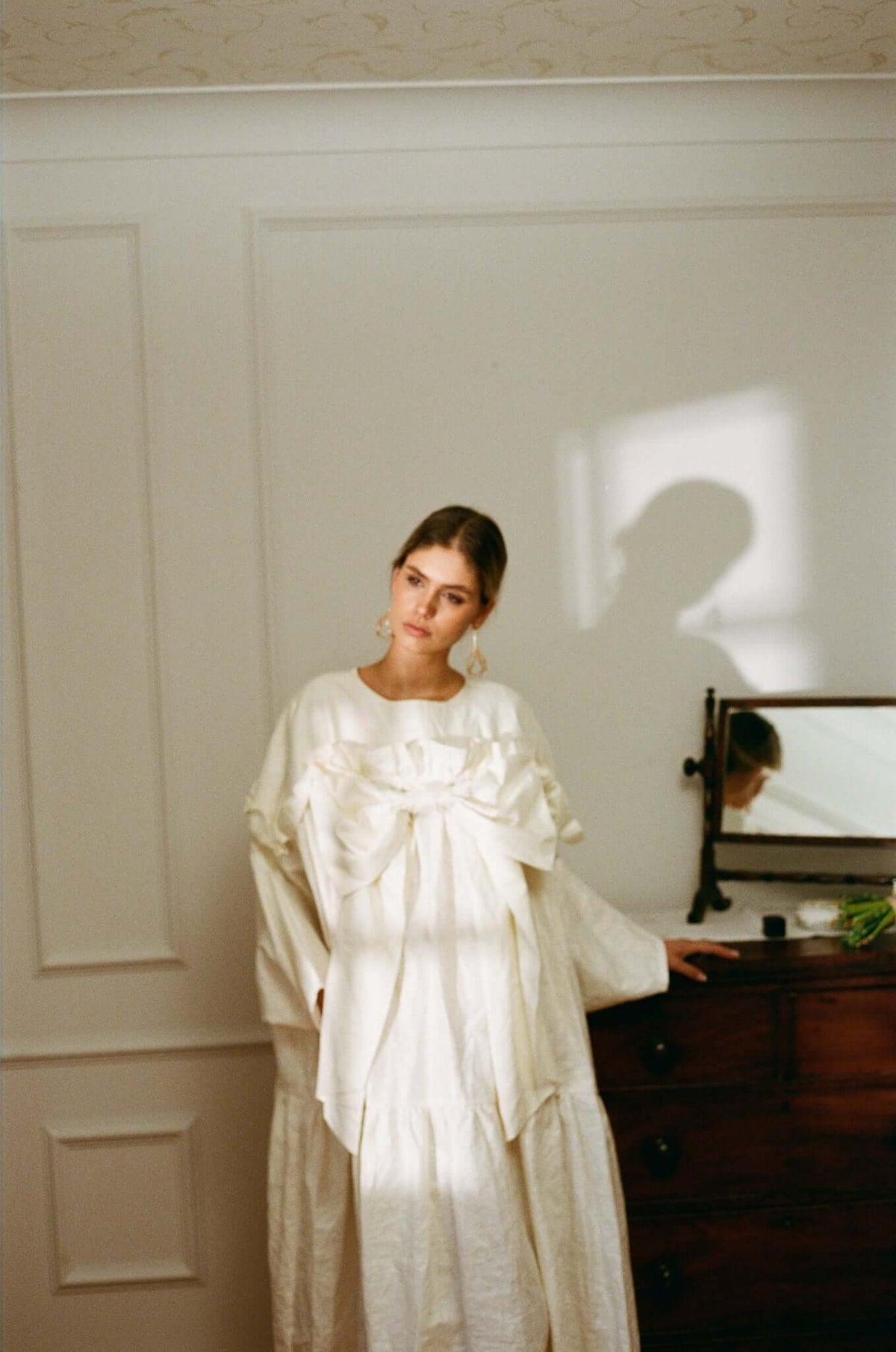 Pearl Bow Dress | Beetled Linen Wedding Dress | Kindred Of Ireland Pearl Bow Dress | Beetled Linen Wedding Dress | Kindred Of Ireland