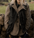 ASYMMETRIC TWEED GILET | GREEN