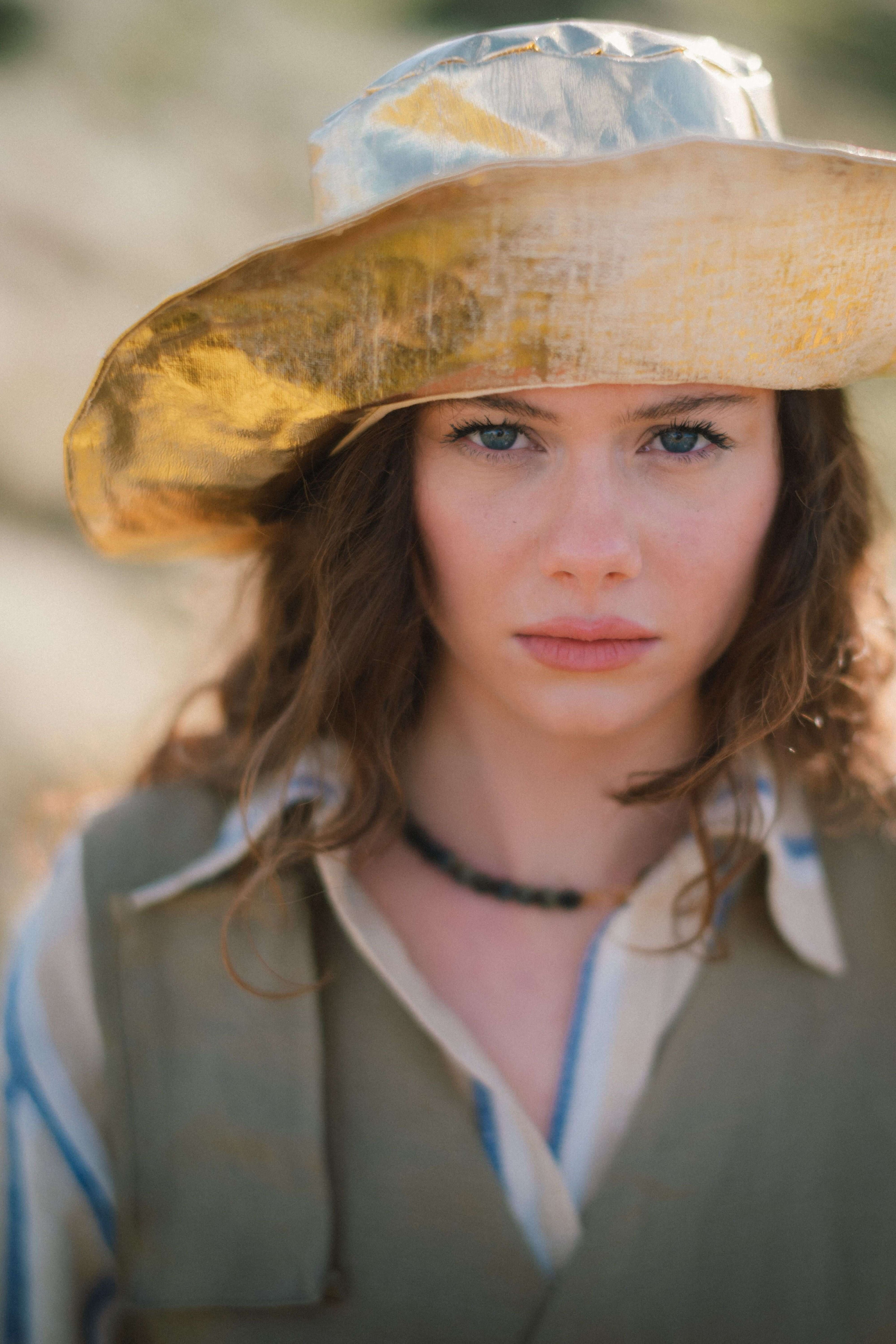 GOLD BEETLED SUN HAT | Inject some personality into any of your Summer looks with our Gold Beetled Sun hat. Created with our much loved Gold beetled linen. The hat features a wide brim that will shade you from the rays this Summer. This piece is made with