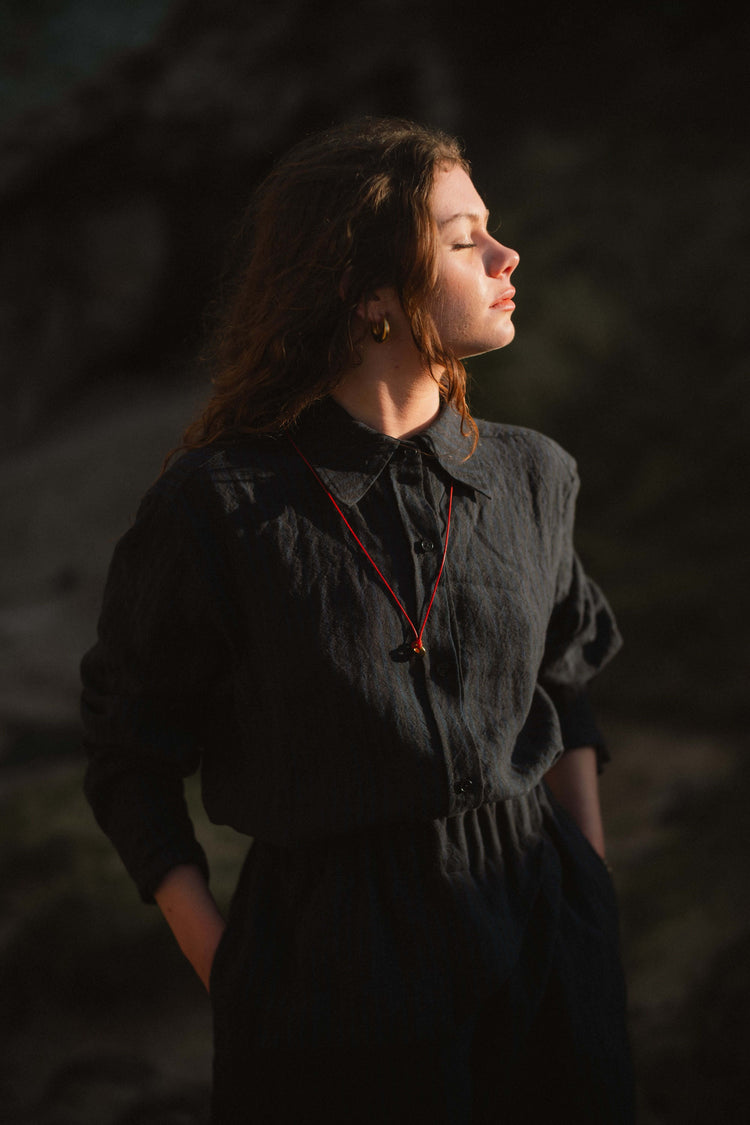 GUIDE SHIRT - NAVY STRIPE | In keeping with our ethos of designing every day staples that you will reach for time and time again, let us introduce our new Guide Shirt. A slimmer line shirt than our usual offering, making this one a great basic for pairing