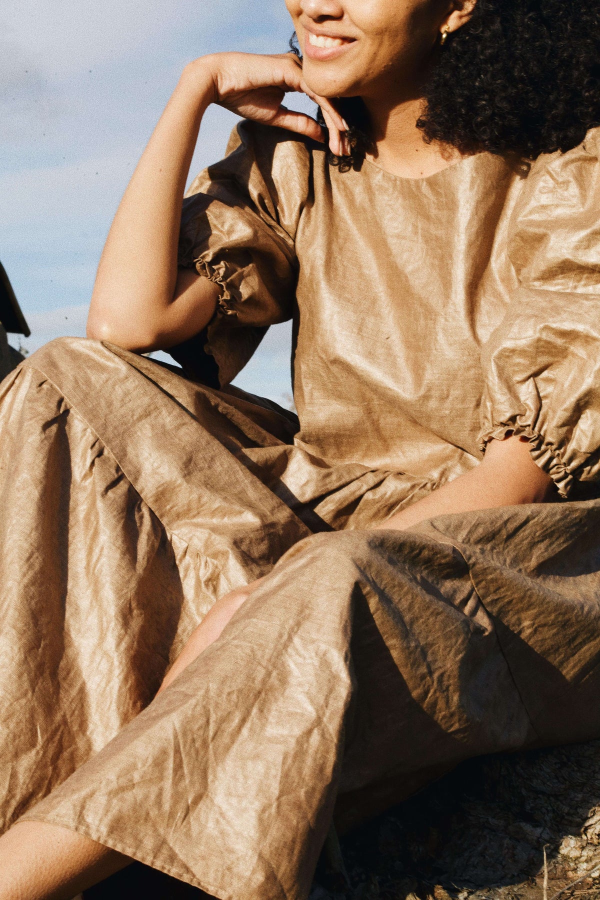 PAPER BAG DRESS | Ever been told... You'd look good in a paper bag!' Well, now you can try it out! Our AW 'Paper Bag' dress is a fun addition to your wardrobe. Created with Beetled linen, a process unique to Ireland whereby the linen is pounded with woode