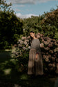 DELILAH DRESS | PATCHWORK | The Delilah Dress in patchwork. Created with beautiful soft tones of washed linen. A new silhouette for us - the dress features a longer hem and wide neckline. Works nicely with our new Mel knitted vest. Side seam pockets. Made