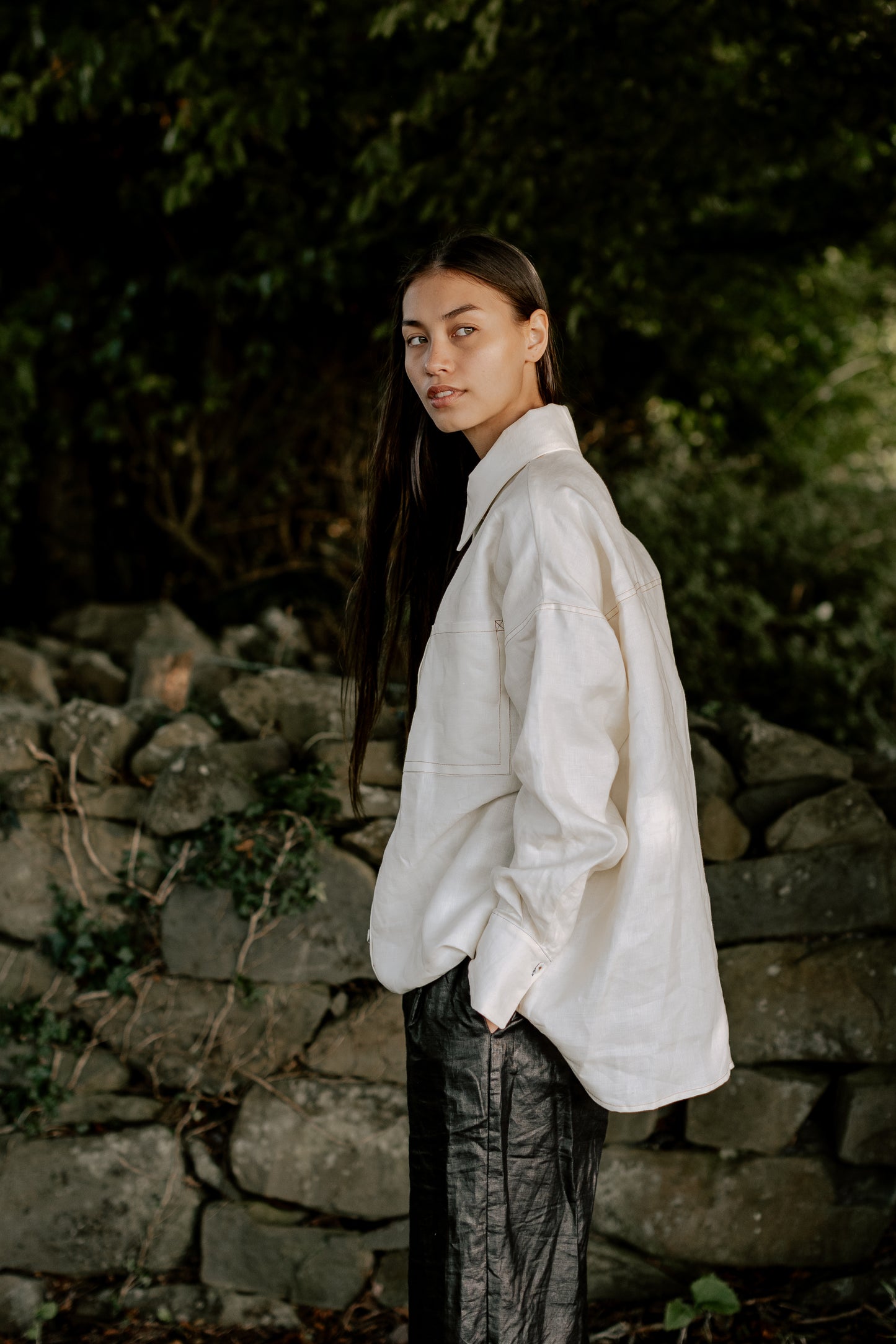 DAD SHIRT | ECRU TWILL | The Dad shirt- inspried by one of Amy's favourite oversized shirts, poached from her Dad's wardrobe! The shape of the shirt has been carefully considered - a longer length, oversized pocket, collar and cuff details make this a war