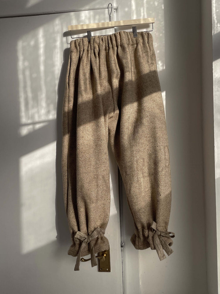 TWEED BLOOMERS | Introducing our new Tweed Bloomers. An update on our signature bloomers. A relaxed and oversized shape gathered in at the ankle with a bow detail on back. A modern take on 19th century Bloomers. These undergarments were worn under dresses