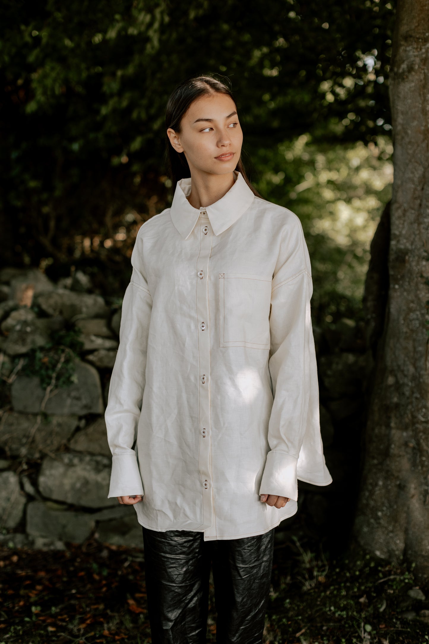 DAD SHIRT | ECRU TWILL | The Dad shirt- inspried by one of Amy's favourite oversized shirts, poached from her Dad's wardrobe! The shape of the shirt has been carefully considered - a longer length, oversized pocket, collar and cuff details make this a war