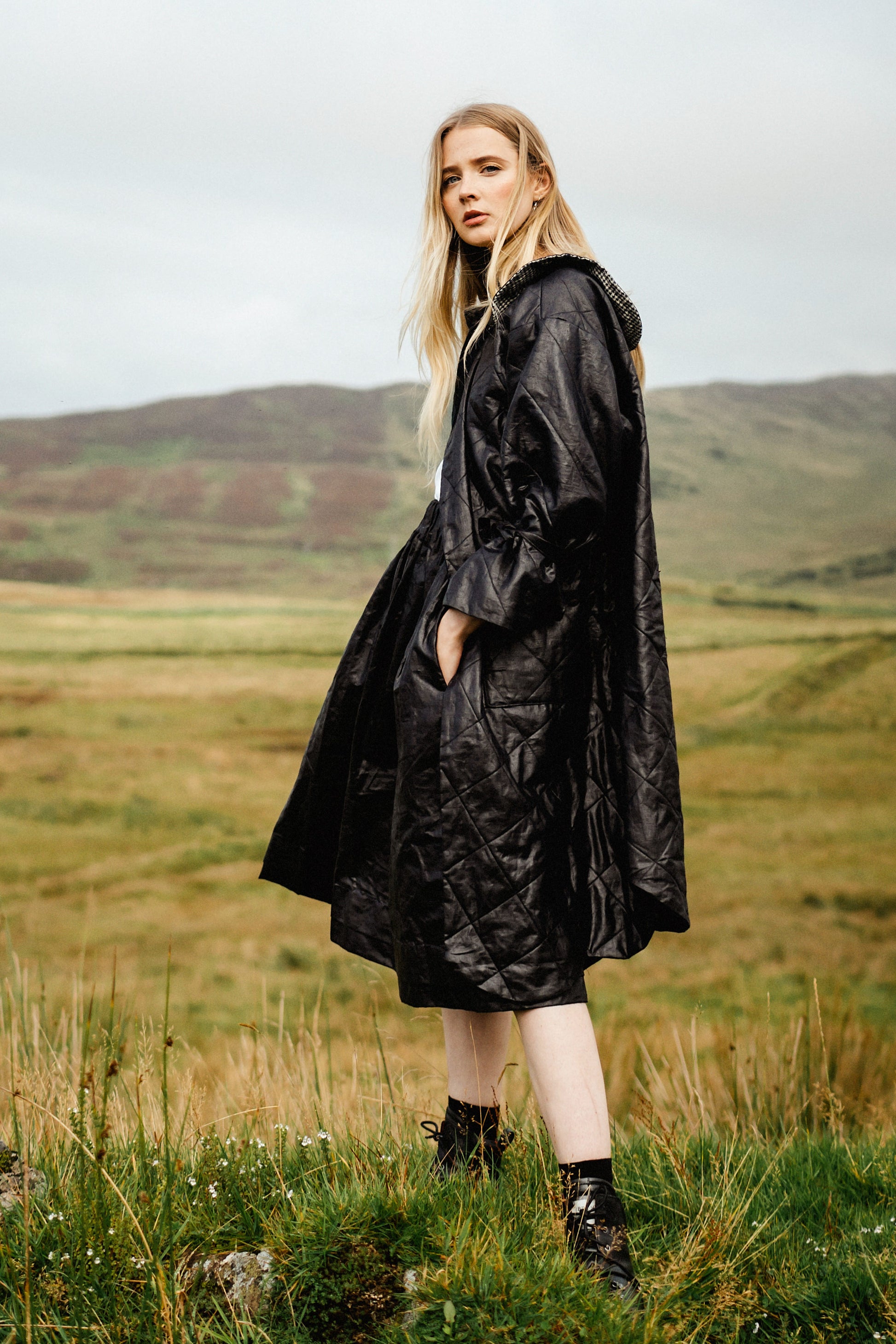 CLOUD COAT | The structured silhouette of our AW Cloud coat is inspired by something we are famous for in Ireland - cloudy skies. Created with Irish Beetled linen. This ancient technique sees the fabric repeatedly beaten with wooden blocks for hours on en