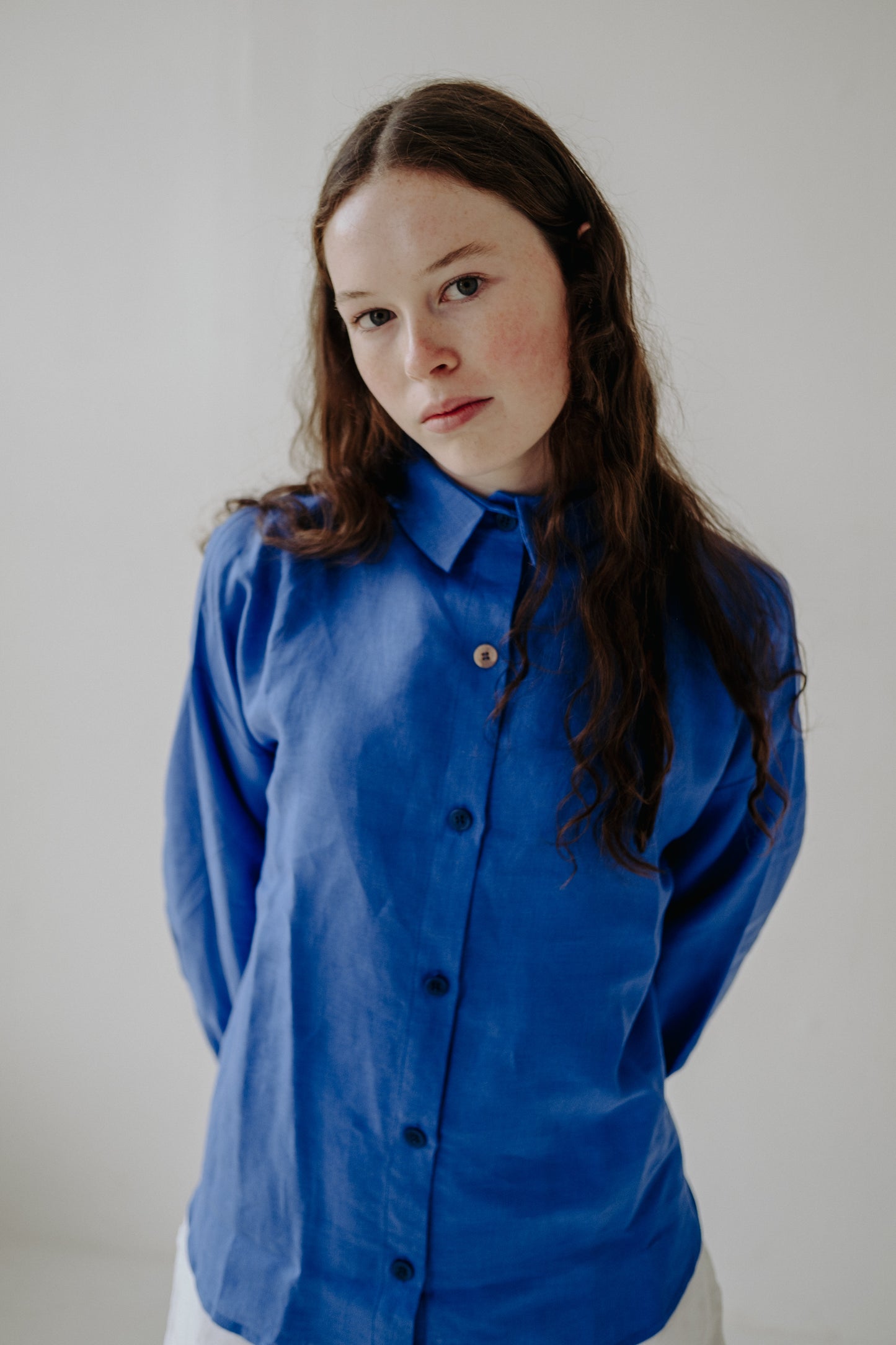 BLUEBELL BLOUSE | The summer blues we are okay with... Add a pop of colour to your summer wardrobe with our new Bluebell blouse. The sillouhette is a cross between our Willow and signature Cadhla blouse - loose and flowy with volumous sleeves and curved c